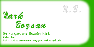 mark bozsan business card